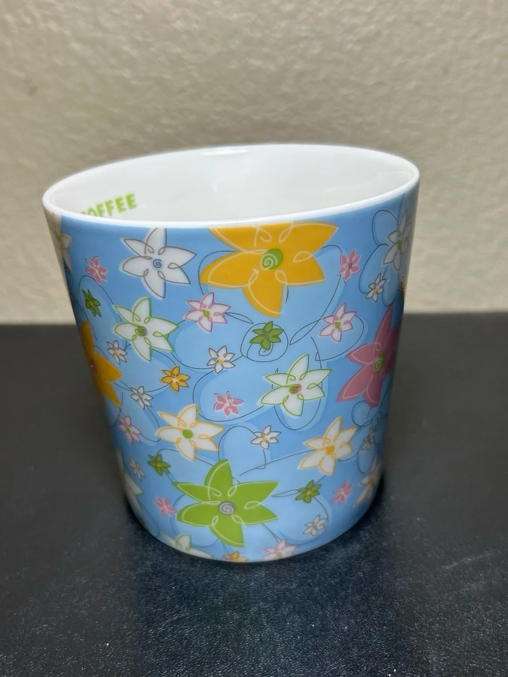 Starbucks Blue Floral Pattern Ceramic Mug 2005 Collectible Vintage